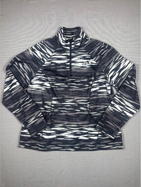 FILA Sport Women's XL Black White Gray Patterned 1/4 Zip Pullover
